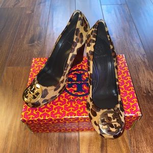 Tory Burch Sophie Leopard Print Wedges